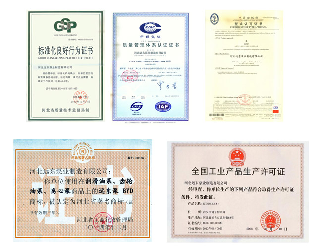 齒輪泵廠(chǎng)家資質(zhì)